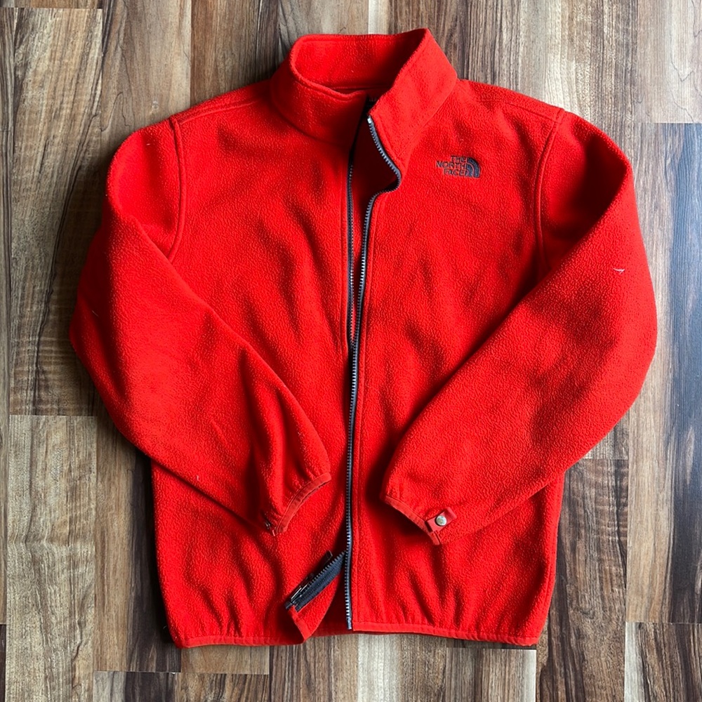 The North Face Red Orange Fleece Jacket Size Youth/Junior L